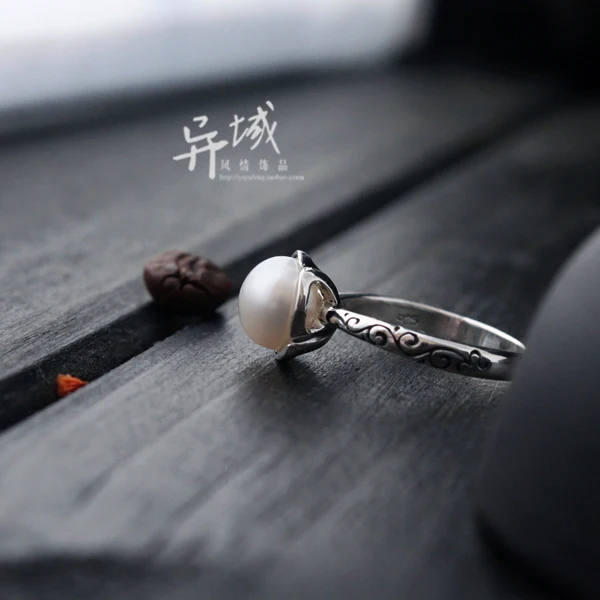 

High Quality Fashion 925 Sterling Silver Fine Jewelry Mother of Pearl Natural Freshwater Pearl Rings for Women Wedding Anillos