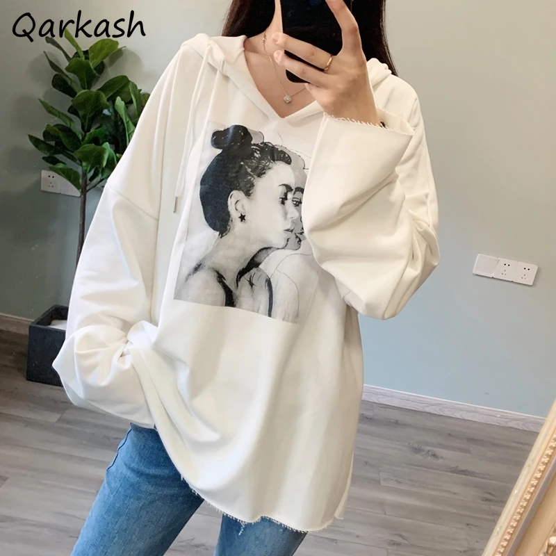 

Hoodies Women Print Design Spring Harajuku Loose Leisure Ladies 3 Colors Comfortable All-match Fashion Ulzzang Popular Ins New