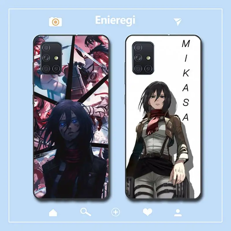 

RuiCaiCa Attack On Titan Mikasa Phone Case for Samsung A51 01 50 71 21S 70 31 40 30 10 20 S E 11 91 A7 A8 2018