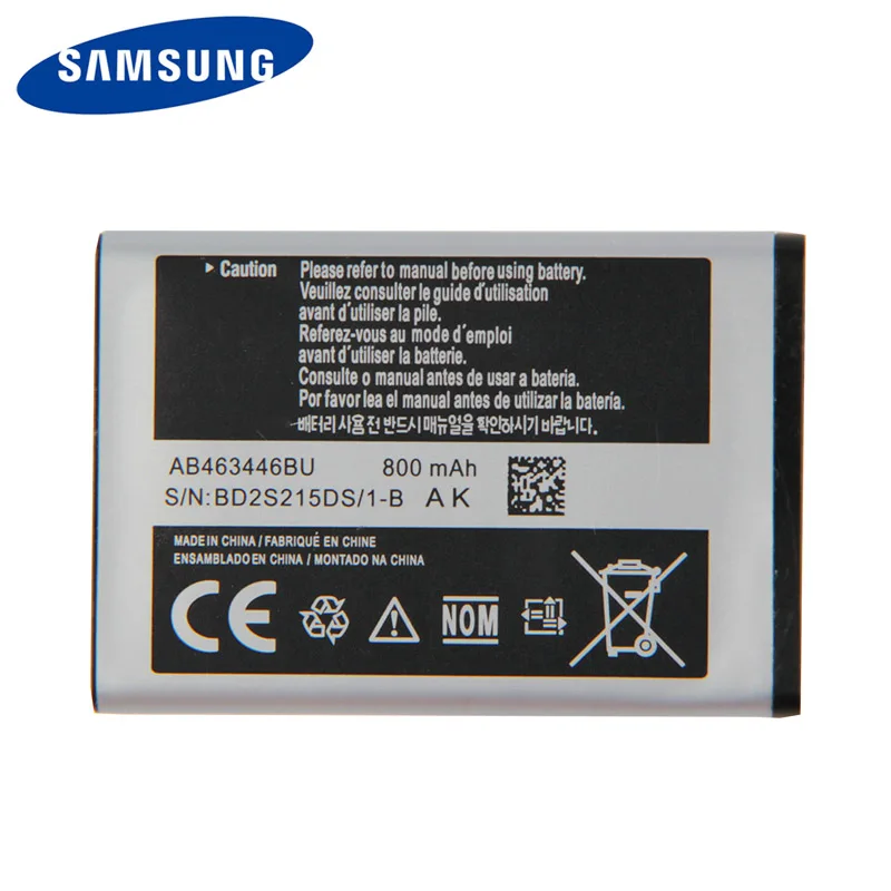 Оригинальный samsung высокое качество AB463446BU Батарея для C3300K X208 E2330 B309 F299 E1190 SCH-E339 GT-C3520
