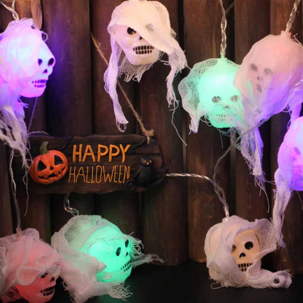 LED Halloween Lights Outdoor Indoor Decorations Lamp String 3m 4.5s 30 20 Skull Light Party Home No Battery | Дом и сад