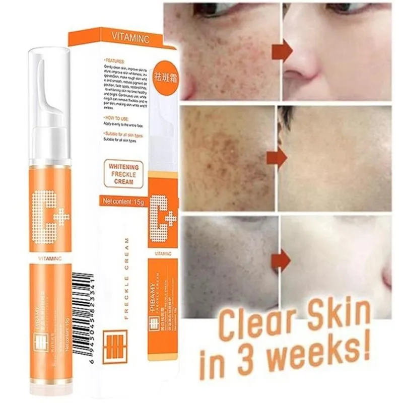

15ml Instantly Blemish Removal Gel VC Whitening Freckle Effect Skin Cream Face Brighten Essence Strong Care Whitening Serum Z7C4