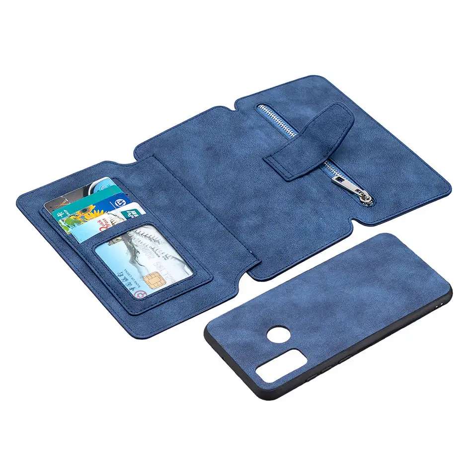 

Retro Flip PU Leather Case For Huawei Psmart 2020 Luxury Shockproof Plain Wallet Card Cover For Huawei P Smart Back Coques