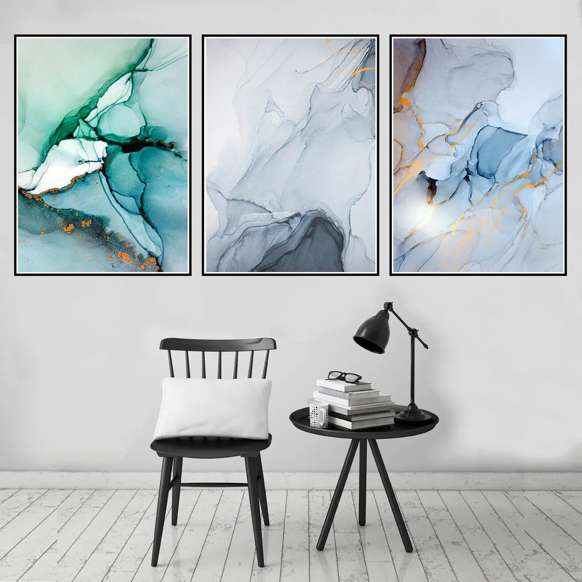 Картина маслом на холсте с мраморным орнаментом разные цвета Настенная картина