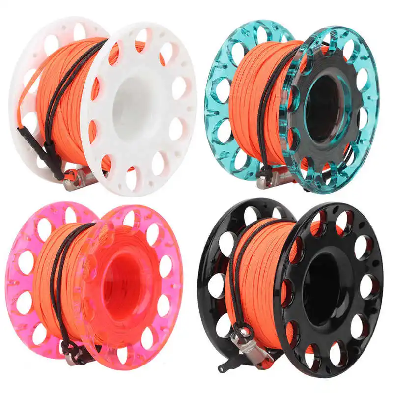 

7*4,3 см линейные колеса 30 м 4 цвета прочная пластиковая катушка для дайвинга на палец катушка для дайвинга подводное оборудование безопасный ...