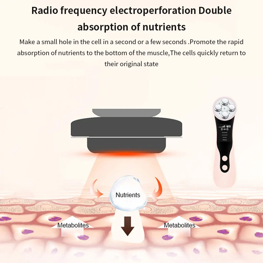 

Facial Mesotherapy Electroporation RF Beauty Radio Frequency Facial LED Photon Rejuvenation Anti Aging Skin Care Face Massage