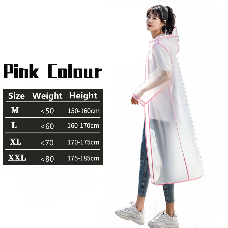 

Man Raincoat Transparent Waterproof Ladies Rain Coat Women Windproof Single-person Rainwear Impermeable Environmental Travel