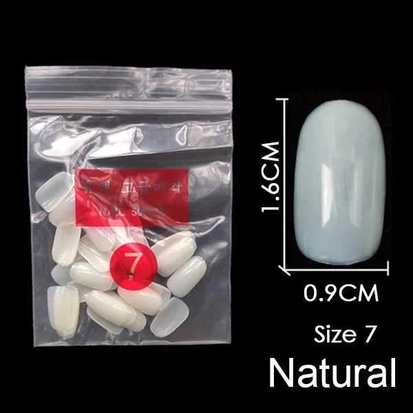 Natural-Size-7 Купите некоторые размеры s коротких круглых накладных гвоздей полный размер ногтей 0 1 2 3 4 5 6 7 8 доступны 3 цвета накладные ногти для ногтей DIY - Цвет: Natural-Size-7