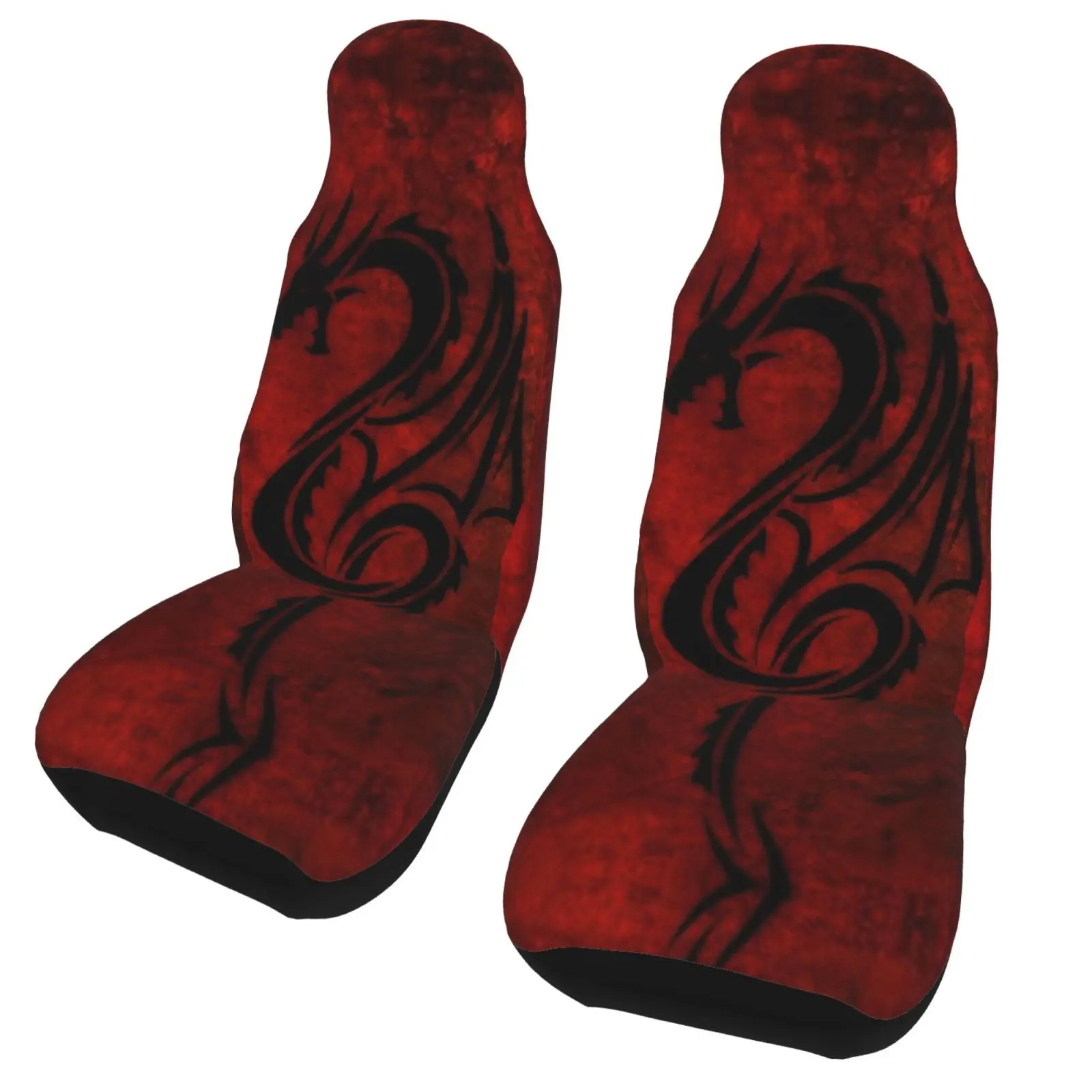 

1/2PCS Automobile Seat Cover 3D Dragon Totem Printing Car Seat Set Protector Seat Cushion Full Cover Universal Fits Most Cars