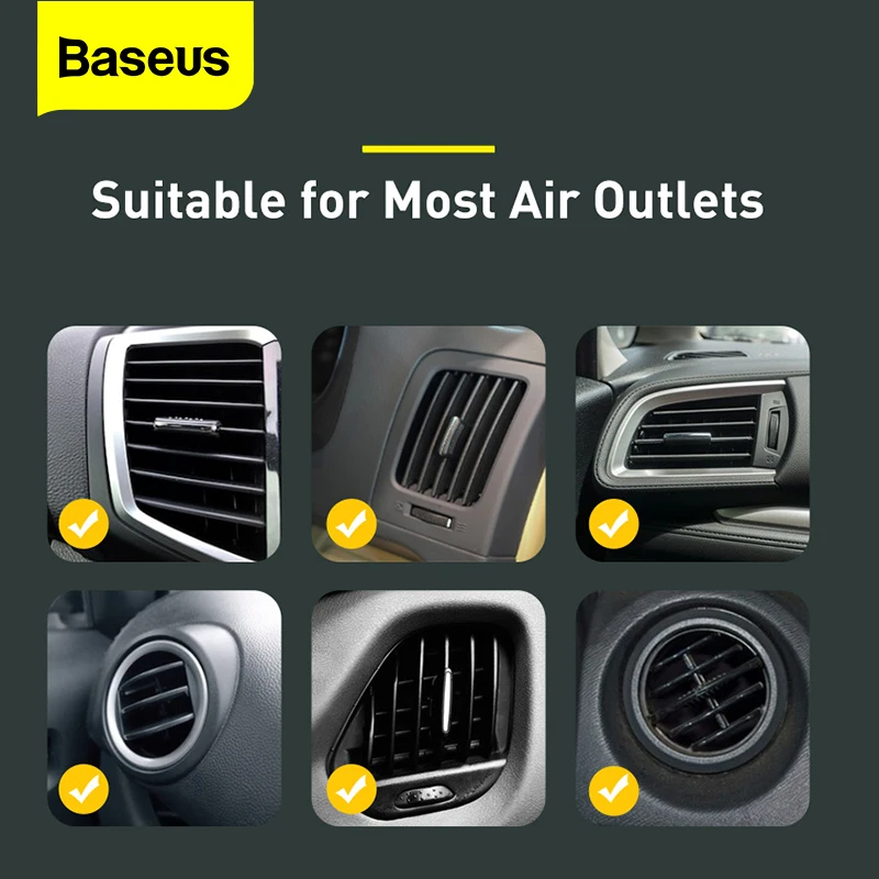 

Baseus Mini Car Phone Holder Air Vent Mount Stand For iPhone 12 11 XS Max XR Xiaomi Huawei Smartphone Bracket in Car GPS Support
