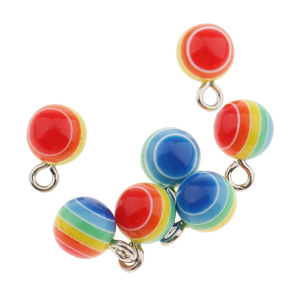 40 шт. круглые подвески в полоску из радужной смолы для ожерелья браслеты серьги