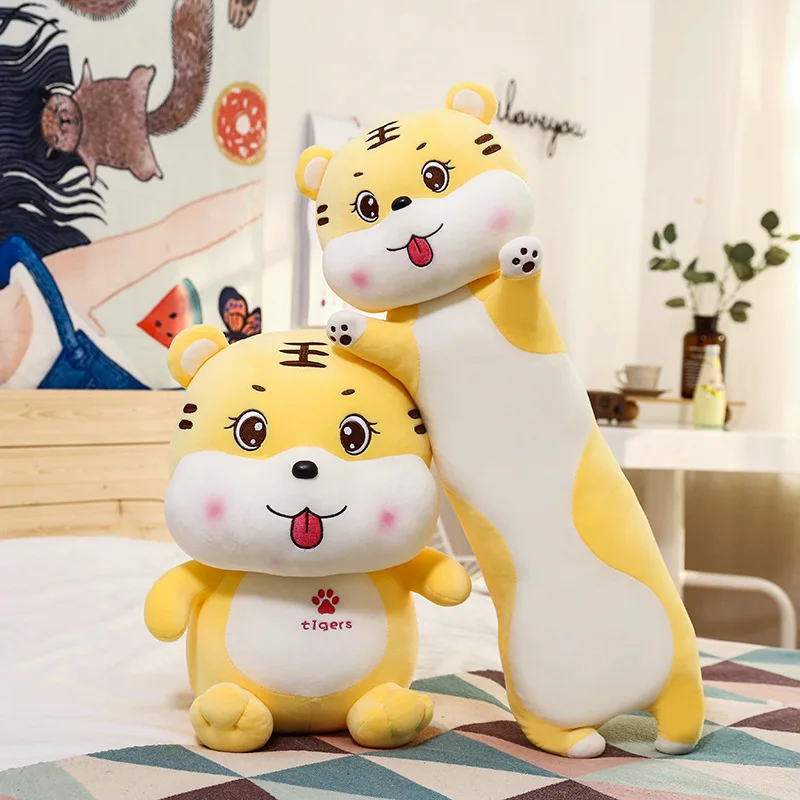 

Zqswkl 45/55/80/110cm tiger mascot doll cartoon plush toy sleep big soft toy long pillow hugs girls birthday gift stuffed toys