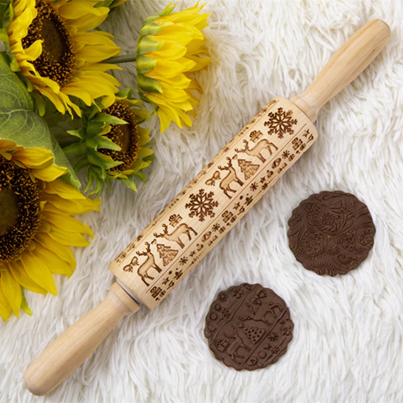 

Рождественской лося из мультфильма Цифровой алфавит с тиснением и изображением скалка для выпечки печенья печенье, фондан, пирог тесто гра...