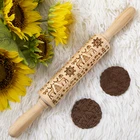 Рождественской лося из мультфильма Цифровой алфавит с тиснением и изображением скалка для выпечки печенья печенье, фондан, пирог тесто гравировкой ролик