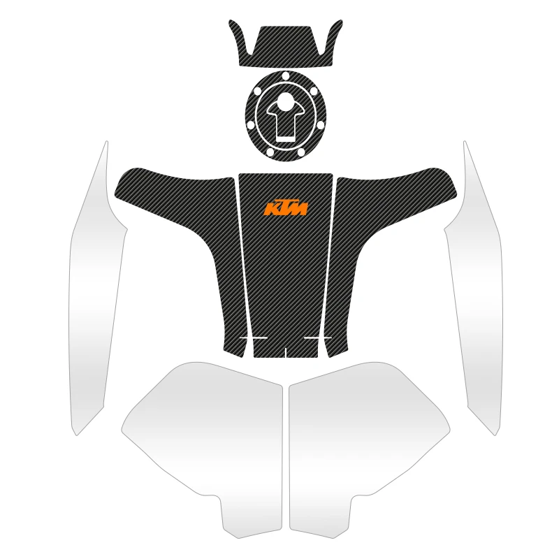 

Motorcycle Fuel Tank Protection Film Modified Vehicle Sticker Carbon Fiber Paste Anti-wear Transparent for Ktm Duke250 390