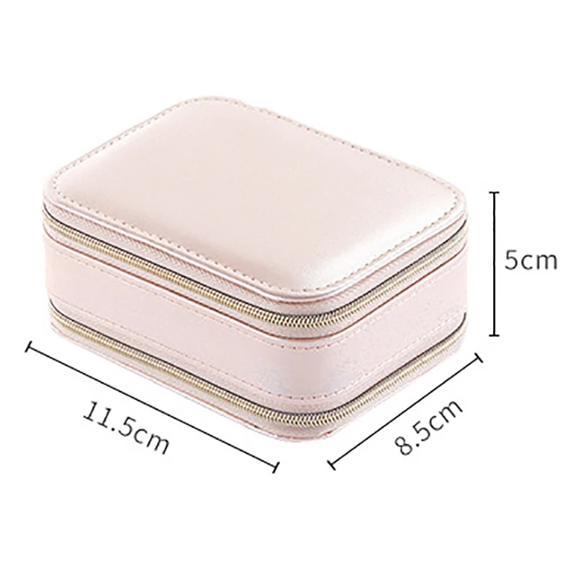 

Universal Travel Portable Jewelry Organizer Earrings Holder Zipper Display Cases Boxes Leather Jewelry Storage JJJSN11117