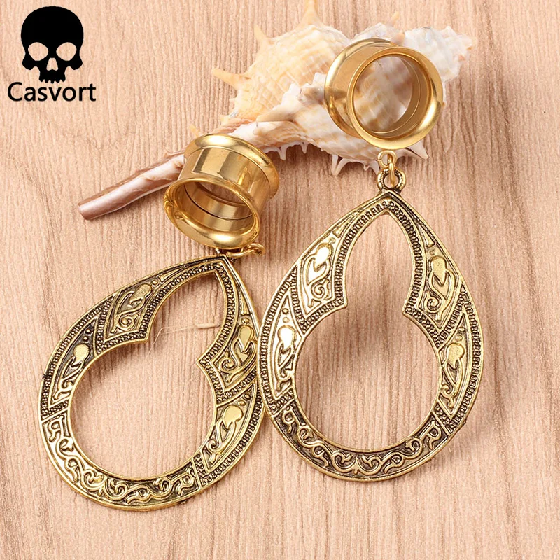 Casvort новые спиральные болтающиеся затычки для ушей пирсинг ювелирные изделия