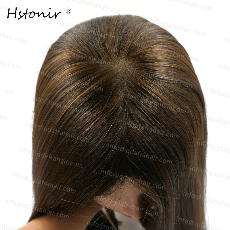 Hstonir 100% Европейский волосы remy еврейский парик кошерный Sheitel Шелковый Топ