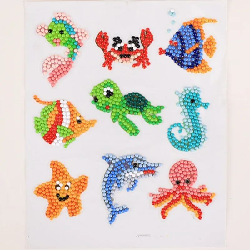 

Sea Animals 5D Diamond Painting Stickers DIY Diamond Embroidery Cross Stitch Children Picture Of Rhinestone Mini Pattern Decor
