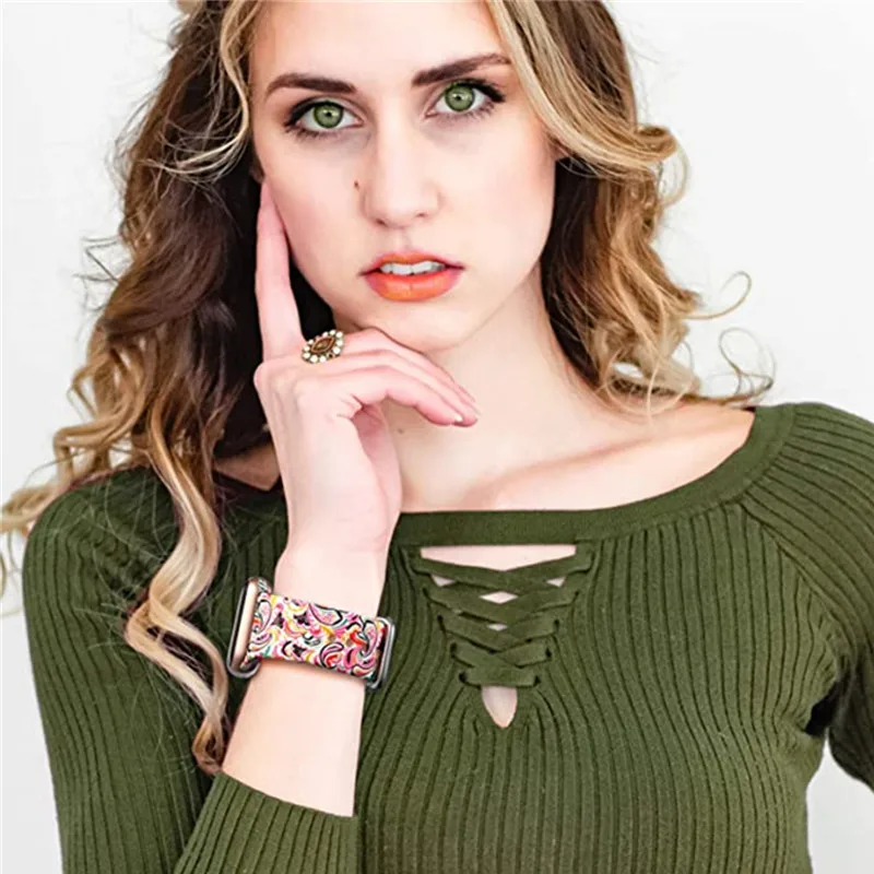 Colorful skull Print Strap for Apple Watch Band 44MM 40MM 38MM 42MM Silicone Belt for iWatch Series 6 SE 5 4 3 Watch Bracelet