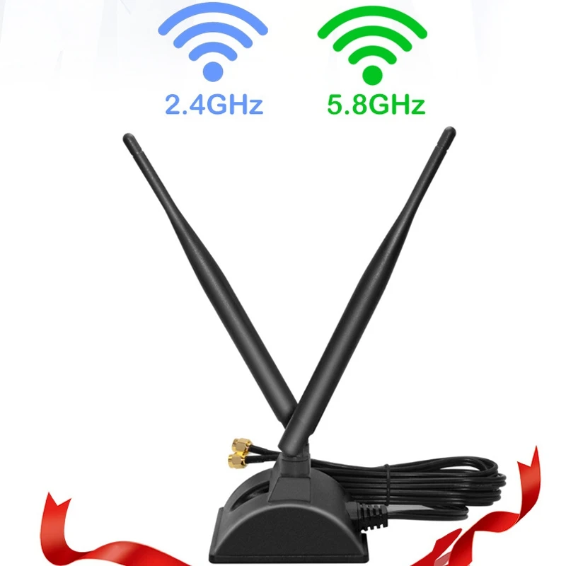 

Wtxup Dual Wifi Antenna, 2.4Ghz / 5Ghz Dual-Band Antenna, Used for Wifi Wireless Router Mobile Hotspot Signal Enhancement