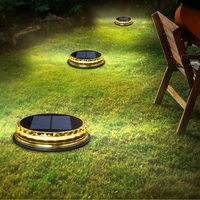 8pcs solar powered disk lights 17led solar pathway lights outdoor waterproof garden landscape lighting for yard deck patio