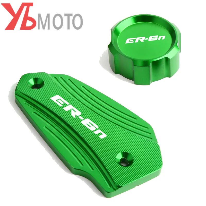 

Motorcycle Aluminum Front & Rear Fluid Reservoir Cap Oil Cup For Kawasaki ER6N ER-6N 2010 2015 2009-2016 Accessories