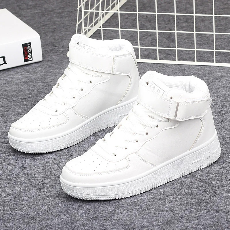 women's high top and inside board shoes new Korean version of fall 2021 versatile breathable Couple's small white | Обувь
