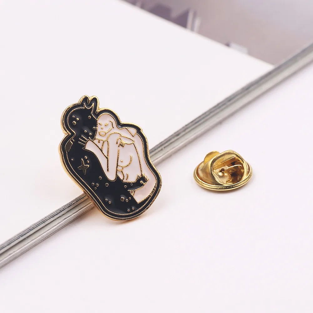 Клуб Скелет ладонь тотема для девочек эмали брошь на булавке с джинсовым