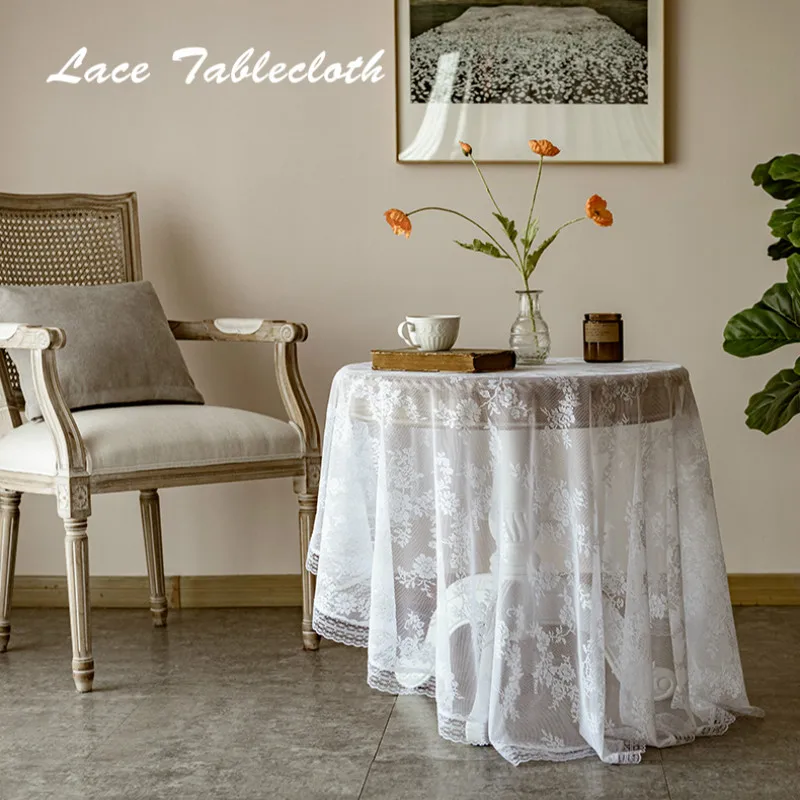 

Tablecloths Internet Celebrity Tablecloth Dessert Table Cloth Lace Nordic Retro Instagram Hollowed-Out Adjective White Mini