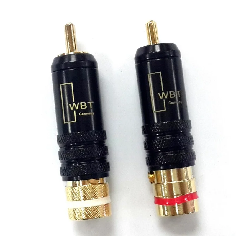 

1 Pair RCA Connector Connectors Male Signal Line Plug WBT 0144 RCA Plug Lotus Head Copper RCA Plug Connectors Approx.53mm