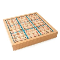 wooden sudoku board game with drawer math brain teaser desktop toys with sudoku puzzles book