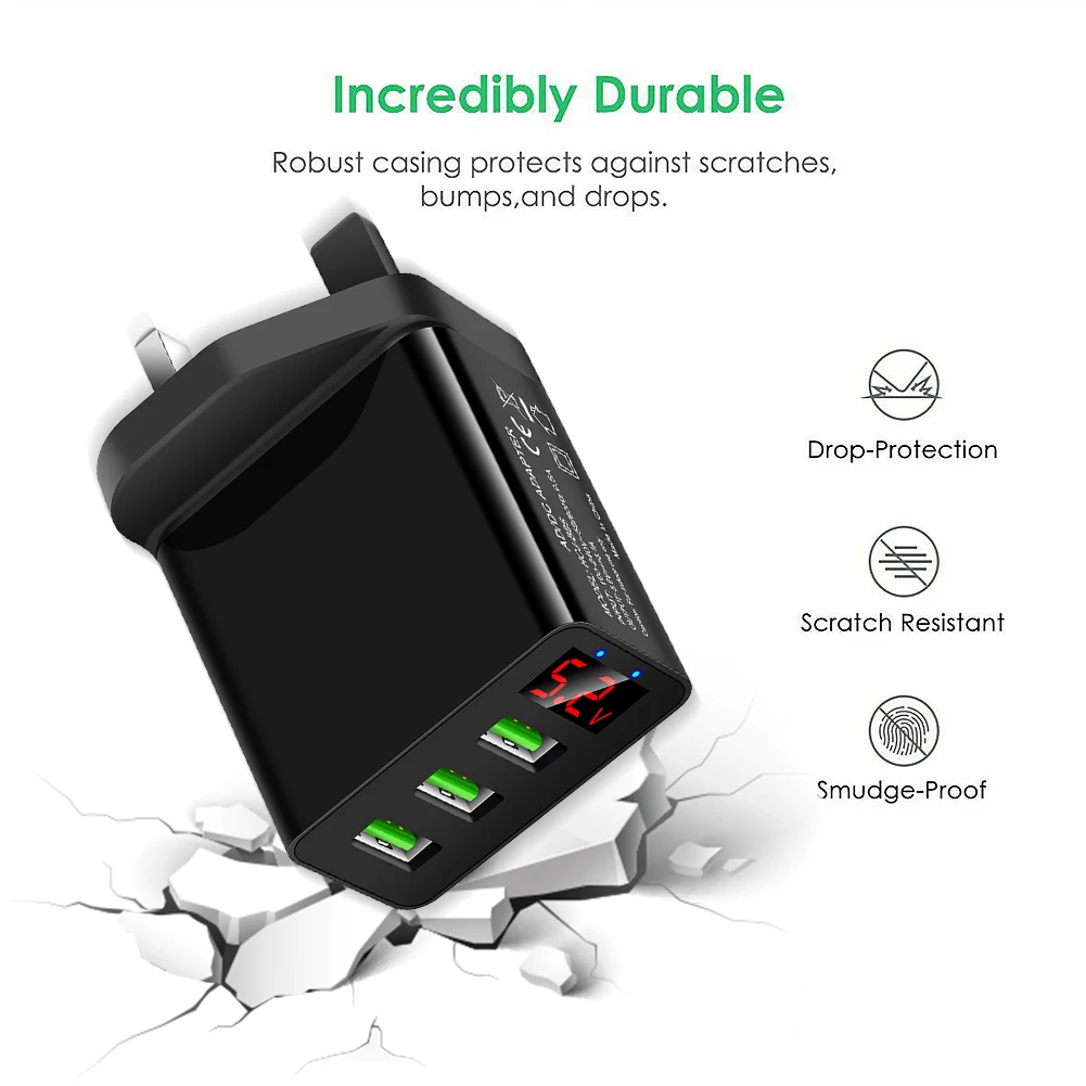 3 порта USB цифровой дисплей зарядное устройство легкость портативность нет места