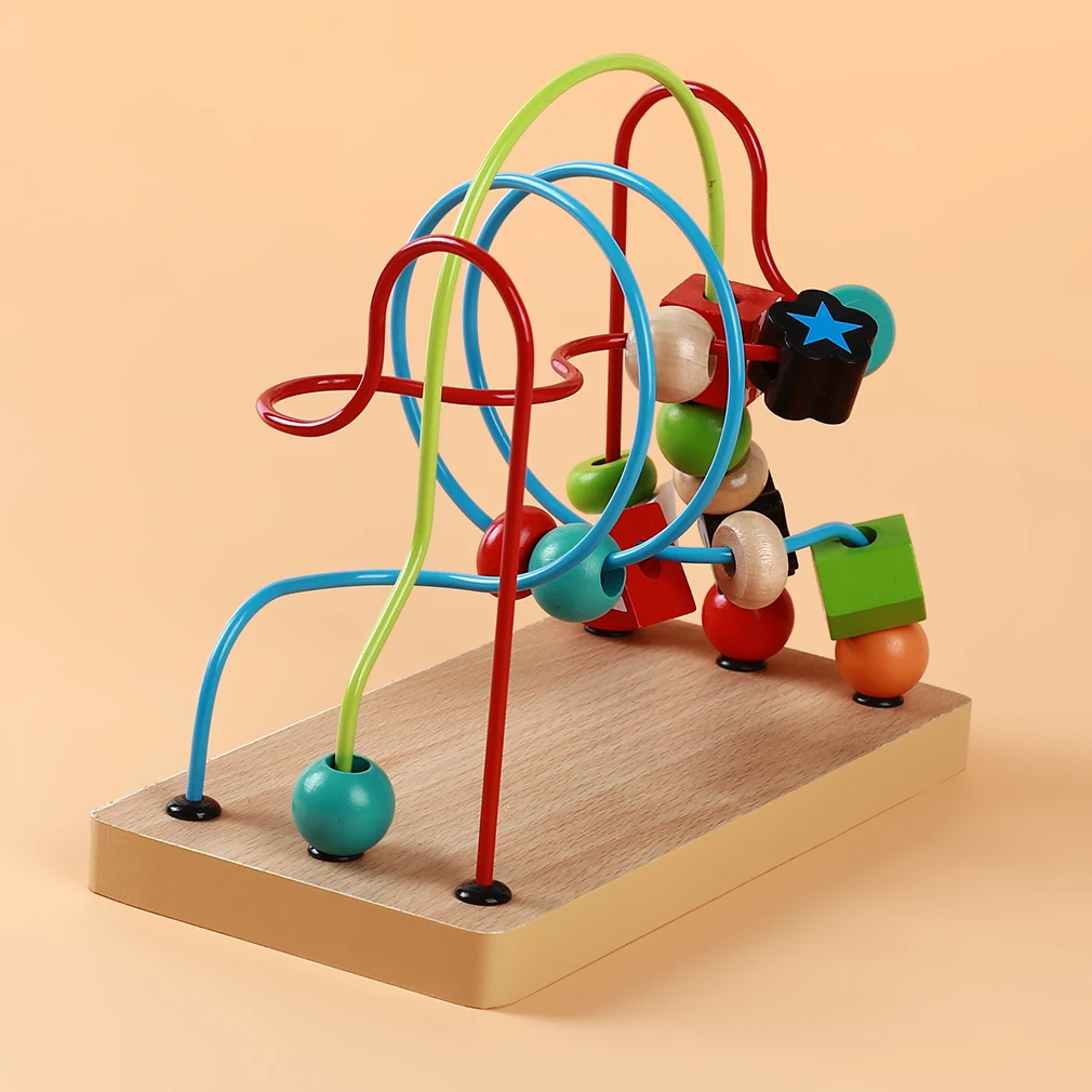 Деревянные круглые бусины с принтом игрушки подсчитывающие круги лабиринт