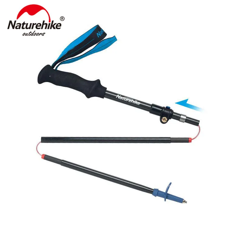 en Ucuz NatureHike Yürüyüş Sopa Karbon Fiber Hafif Yürüyüş Kamışı Teleskopik Trekking Kutup Baston 5 Bölüm Alpenstock