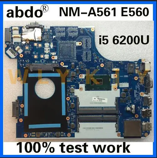 Abdo BE560 NM A561 материнская плата для Lenovo Thinkpad E560 E560C ноутбука FRU 01AW105 CPU i5 6200U DDR3 100%