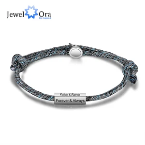 Регулируемые веревочные браслеты из нержавеющей стали Парные браслеты с гравировкой имени, индивидуальные подарки для мужчинженщин, мужчин, на заказ