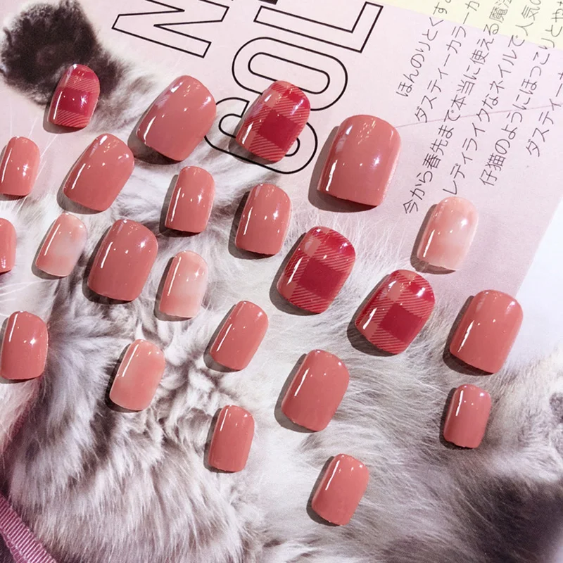 24 шт./компл. накладные ногти Короткие квадратные свадебные украшения для невесты