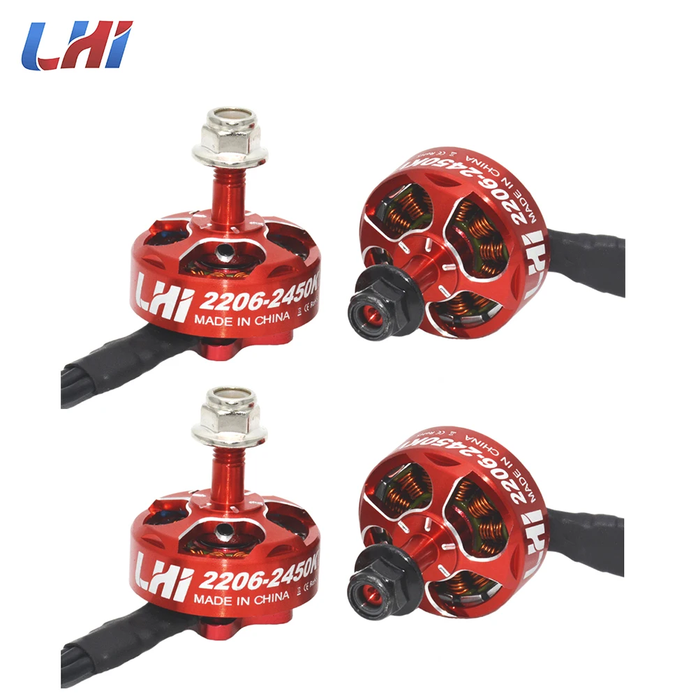 4 шт./лот LHI RS2206 2205 2204 2450KV CW/CCW бесщеточный двигатель использование для 20A ESC BLHeli_S fpv