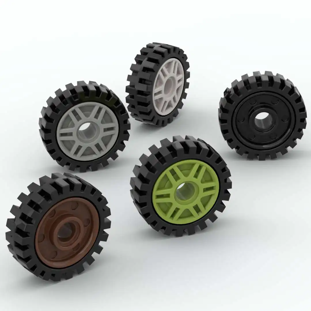 

10set Building Block Assembles Particles Wheel for moc Car Bricks Tires Educational Creative Kids Toys Wheel hub 18x7mm