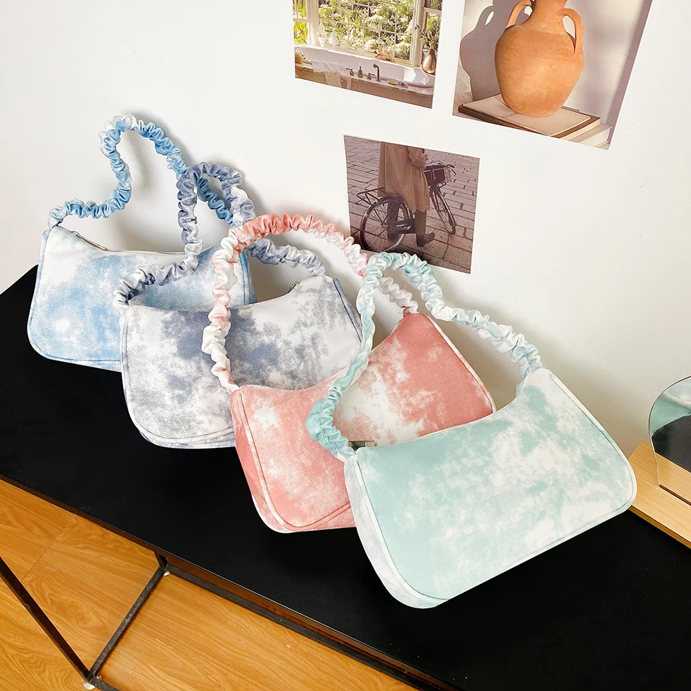

Ladies Underarm Shoulder Bags PU Leather Women Handbag Totes Exquisite Shopping Bag with Tie-dyed Pattern Designed