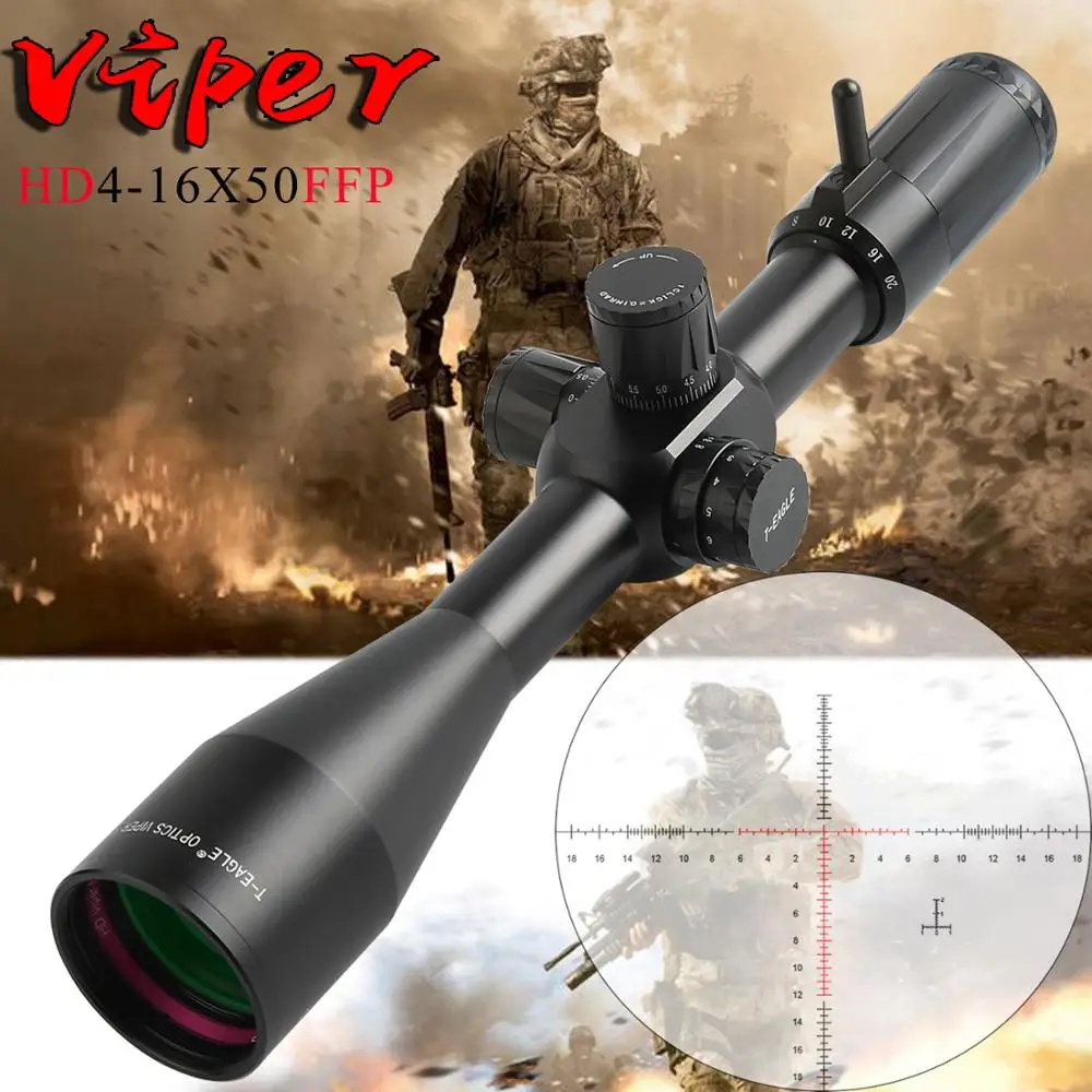 Известный бренд T Eagle VIPER HD4 16X50FFP тактический прицел для пневматической винтовки