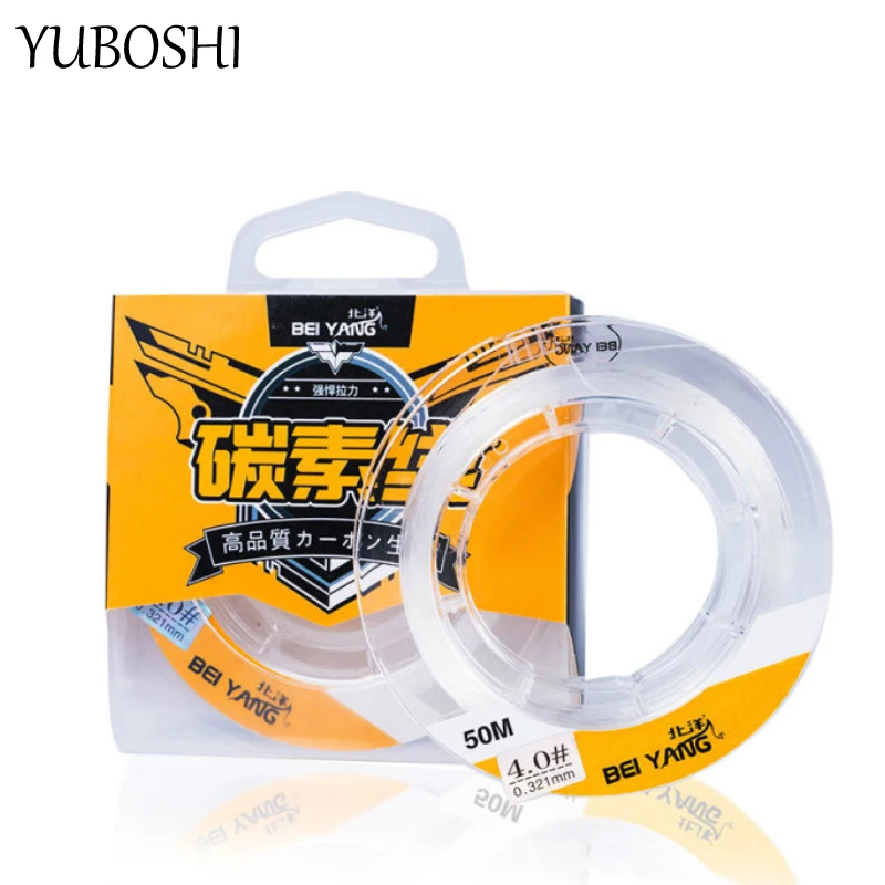 

50M High Quality Japanese Fishing Line Diameter 0.12MM-0.37MM Smooth Wear-resistant Carbon Fiber Wire Fishing Tackle