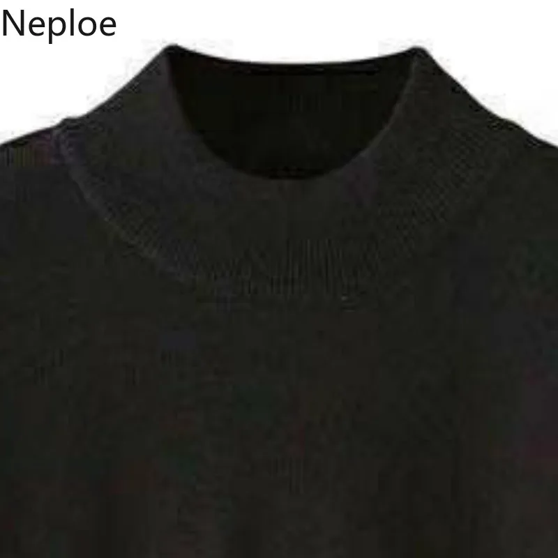 Neploe корейский кружевной лоскутный трикотажный низ Джерси Mujier Invierno Водолазка пуловер студенческий свитер темперамент дикий Unif 45949