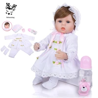 lifelike newborn baby doll 16 inch for kids educational toy realistic silicone reborn dolls babies touch real bebe xmas gift