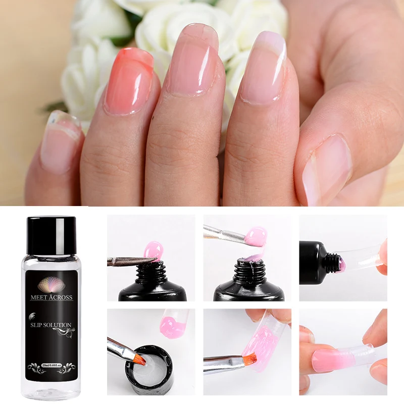 MEET ACROSS 20 мл полигель для наращивания ногтей впитывающий раствор выскальзывания