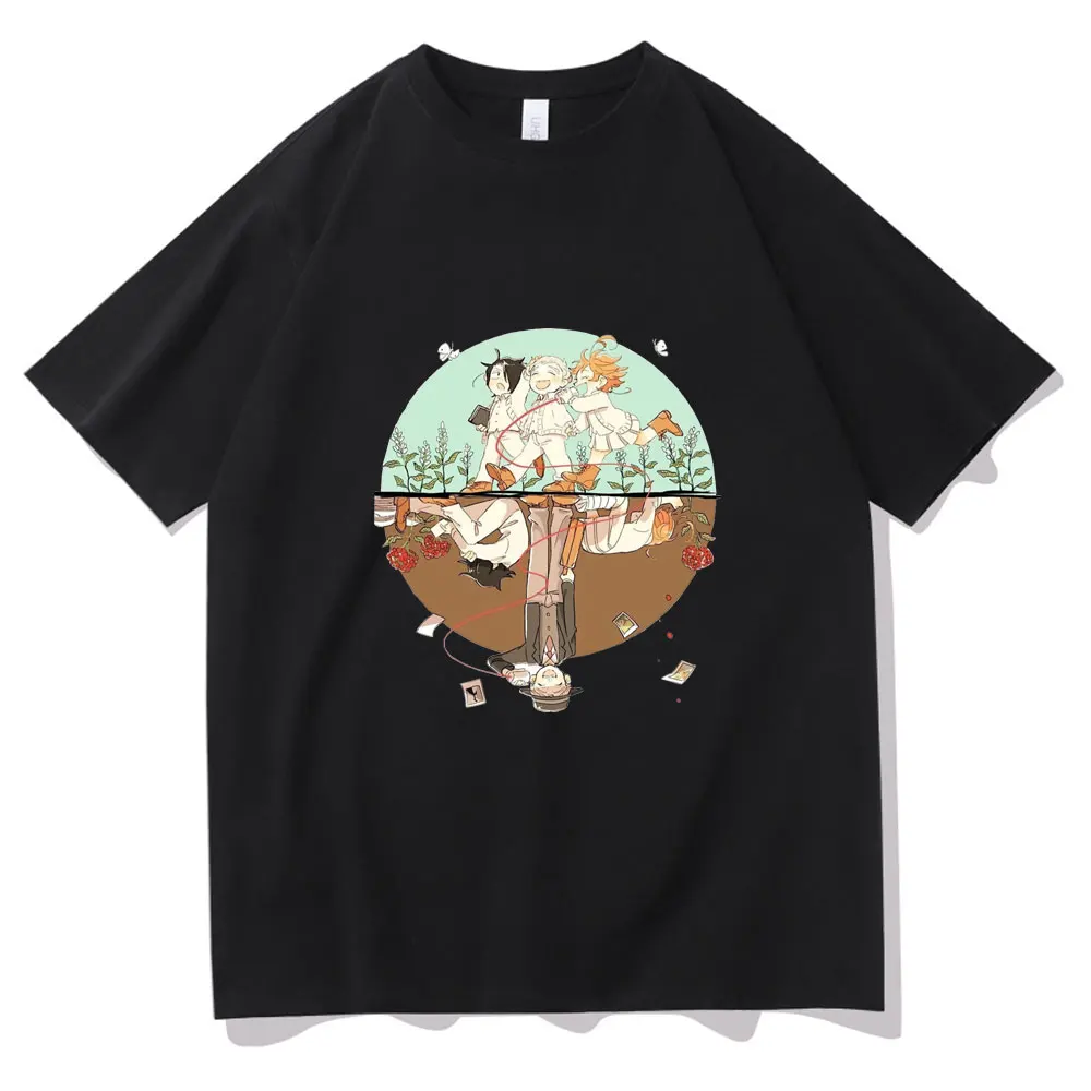 

Japan Anime The Promised Neverland Tshirt Cute Emma Norman Ray Print Short Sleeve Tee Summer Sandy Beach Men Women T Shirt Tops