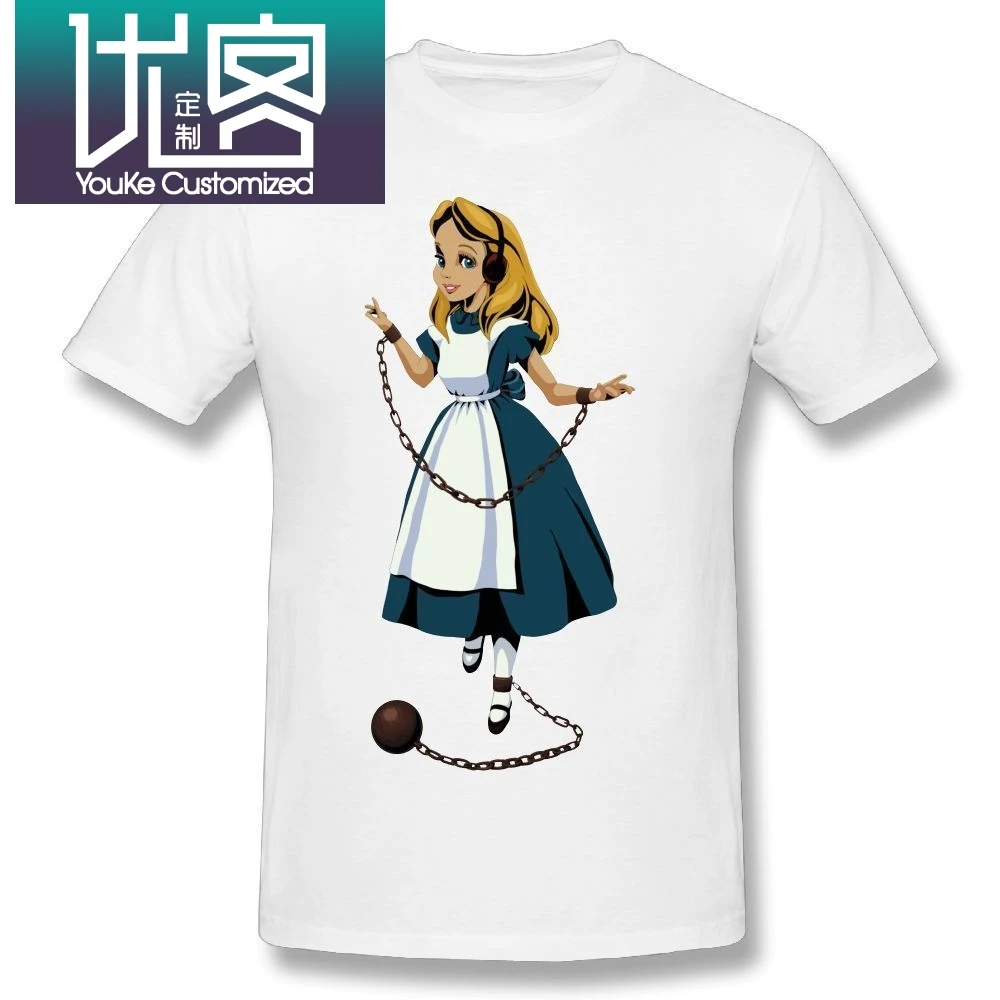 Футболка Алиса в цепях футболка с рисунком коробки основные смешные футболки для
