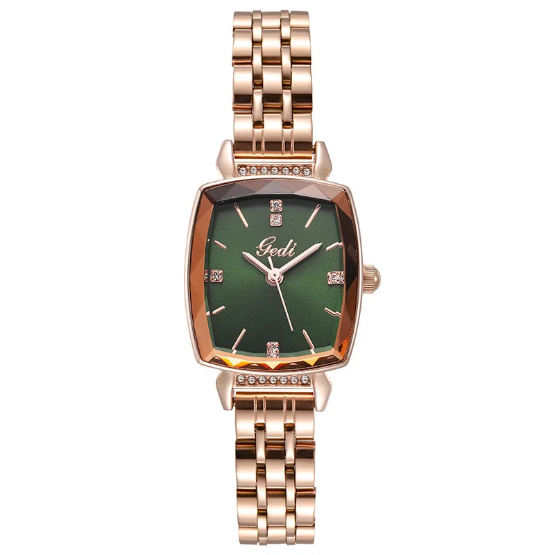

2021 new fashion rose gold steel band watch casual diamond-inlaid waterproof quartz watch for women