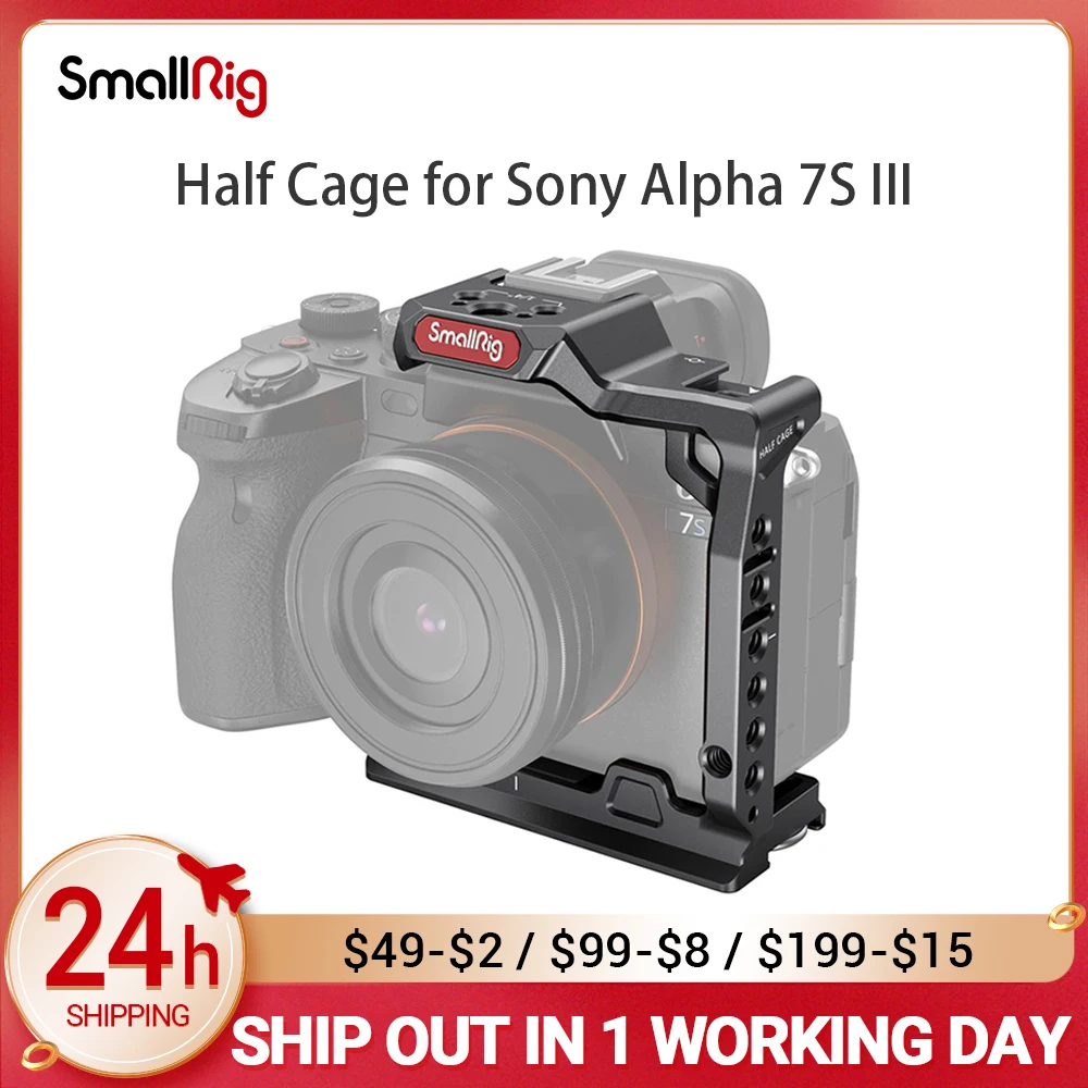 

Полуклетка SmallRig для камеры Sony Alpha 7S III A7s3, 1/4 дюйма-20 дюймов ARRI 3/8 дюйма-16 отверстий с резьбой и аксессуар для холодного башмака 3193